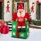 GOOSH 6FT Santa on Gift Box Inflatable with LED Lights for Outdoor Christmas Décor